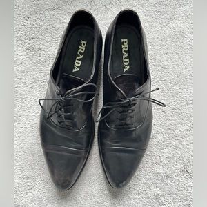 Prada Men's Black Dress Shoes (Size 9, D Width) - Excellent Condition
